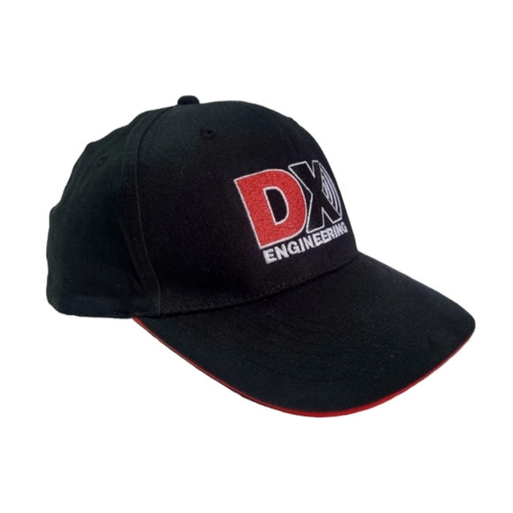DX Engineering Snapback Baseball Cap Hat Black Red White (Ham Radio Equipment) - Picture 2 of 8